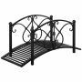 Garden bridge, with railing, Black, 102 × 48 × 49 cm