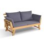 Sofa-lova, 3 funkcijos, Pilka, 198 × 75 × 75 cm