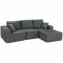 Sofa-lova, modulinė kampinė, Pilka, 267 × 168 × 85 cm