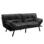 Sofa-lova, reguliuojamas atlošas ir porankiai, Juoda, 182,88 × 87,63 × 82,55 cm