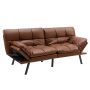 Sofa-lova, reguliuojamas atlošas ir porankiai, Ruda, 182,88 × 87,63 × 82,55 cm