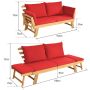 Sofa-lova, Reguliuojami porankiai, Raudona, 198 × 75 × 75 cm