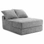 Sofa-lova, Su 2 pagalvėmis, Smėlio/pilka, 118 × 93 × 48 cm