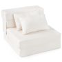 Sofa-lova, sulankstoma, 3 viename, su 2 pagalvėlėmis, Smėlio, 72 × 76 × 58 cm