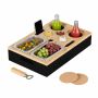 Sofos užkandžių organizatorius Relaxdays 10049883_46, 2 dideli ir 2 maži dubenėliai, 2 gėrimų laikikliai, 8 × 40 × 26 cm