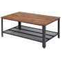 Šoninis kavos staliukas, 2 pakopos, Juoda/ruda, 106,68 × 45,72 × 59,69 cm