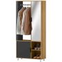 Wardrobe, With mirror and shelves, 80 × 30 × 175 cm