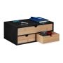 Stalo organizatorius Relaxdays, 3 stalčiai, Ruda/juoda, 33 × 13,5 × 21 cm