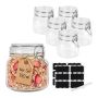 Stiklainiai su hermetiškais dangteliais Relaxdays, 6 vnt., 750 ml, Ø 11,5 × 12,5 cm