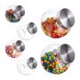 Stikliniai maisto saugojimo indai Relaxdays, 6 vnt. po 1,5 l, 16 × 16 × 11 cm