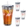 Stikliniai puodeliai Relaxdays, 4 vnt, 15,5 × 9 × 9,5 cm