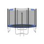 Trampoline Ø 366 cm. with safety net, ladder and padded posts, black and blue