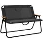 Folding chair for two, black-natural, 108x65x73 cm