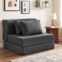 Sulankstoma sofa-lova, 3 viename, 2 pagalvėlės, Pilka, 72 × 76 × 58 cm
