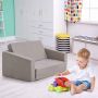 Sulankstoma vaikiška sofa, 2 viename, Pilka, 60,96 × 40,64 × 43,18 cm