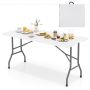 Sulankstomas lauko stalas, Juoda/balta, 152,4 × 73,66 × 69,85 cm