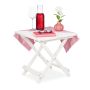 Sulankstomas lauko stalas Relaxdays 10038645.0, kvadratinis, Baltas, 50 × 50 × 50 cm