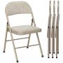 Folding chairs, 4 pcs, Sand, 45 × 78 × 46 cm