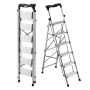 Folding ladder VEVOR AP-2416TA, 6 steps, Silver, 480 × 965 × 1715 mm