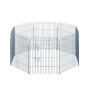 Dog fence made of 8 parts PawHut 63x76cm., silver color