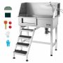 Dog washing station VEVOR LZX06, left, Silver, 58 × 37 × 95.2 cm