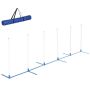 Dog slalom poles PawHut 305x60x94cm., white/blue