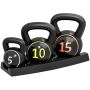 Weight set, 3 pieces, 2.2 kg / 4.5 kg / 6.8 kg, Black