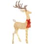 Luminous Christmas deer decoration, 137 LEDs, Gold, 66 × 135 × 25 cm