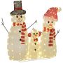 Luminous Christmas snowman decoration, 3 parts, 148 LED, White
