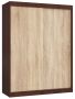 Wardrobe NORE CLP Mono 150, dark brown/oak color