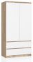 Wardrobe NORE S, oak/white