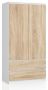Wardrobe NORE S, white/oak