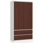Wardrobe NORE S, dark brown/white