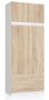 Wardrobe NORE S90 with mezzanines, oak/white