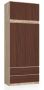 Wardrobe NORE S90 with mezzanines, dark brown/oak color
