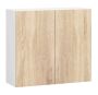 Wall-mounted kitchen cabinet NORE Lima W80 D2, white/oak color
