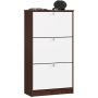 Shoe cabinet NORE3, dark brown/white