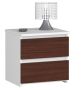 Nightstand NORE CL2 40 cm., white/dark brown