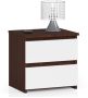 Nightstand NORE CL2 40 cm., dark brown/white