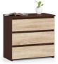 Nightstand NORE CL2 60 cm., dark brown/oak color