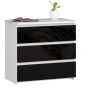 Nightstand NORE CL3 60 cm., white/black