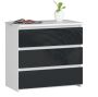 Nightstand NORE CL3 60 cm., white/dark gray