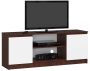TV stand RTV K120, dark brown/white