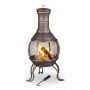 Terasos židinys Relaxdays Chimenea 10026554.0, Varinis/juodas, 44 × 89 × 44 cm