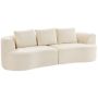 Trivietė sofa, 3 vietų, 3 pagalvėlės, Balta, 260 × 82 × 106 cm
