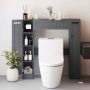 Tualeto spintelė, 2 reguliuojamos lentynos, Pilka, 89 × 99 × 19,5 cm