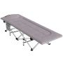 Camping bed, With integrated pillow, Grey, 185 × 37 × 65 cm