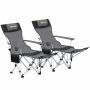 Tourist chairs, 2 pcs. with footrests, 125 × 90 × 48 cm