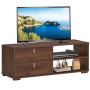 TV staliukas, 2 stalčiai ir reguliuojamos lentynos, Ruda/juoda, 120,65 × 44,45 × 39,37 cm