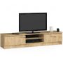 Тумба под телевизор CLP, 2 дверцы, 4 полки, дубовый, 160 × 33 × 40 см